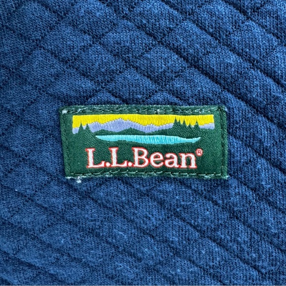 L.L. Bean Kids Quilted Blue Colorblock Snap Quarter Pullover Sweatshirt Size 4 - Picture 7 of 16